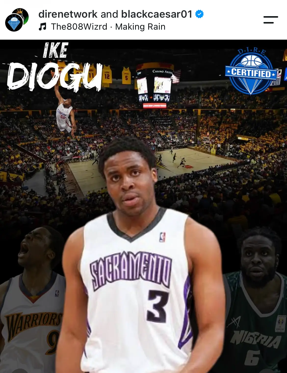 D.I.R.E. collaboration post featuring Ike Diogu